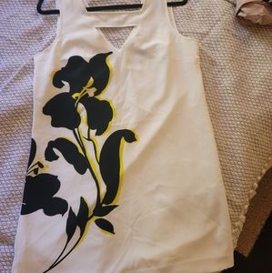 Banana Republic shift dress. White with large floral. Size 10.